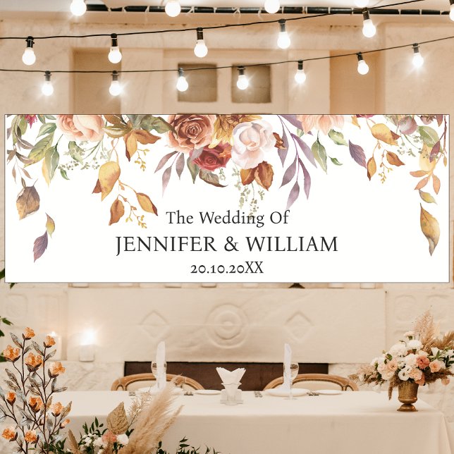 Fall Autumn Flowers Wedding Party Event Graduation Banner (Creator Uploaded)