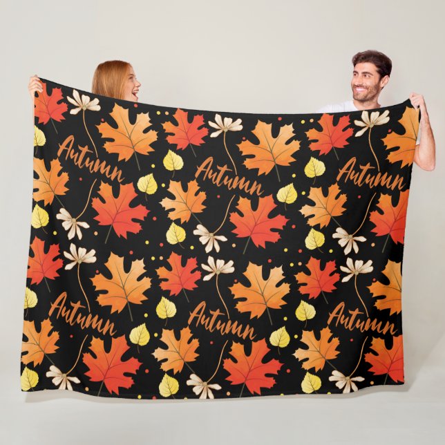 Fall Autumn Foliage Fall Leaves Fleece Blanket (In Situ)
