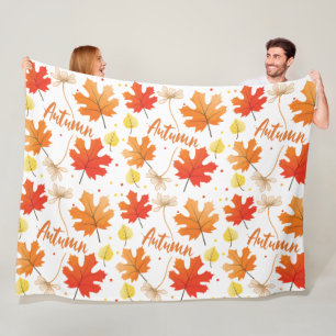 Fall Autumn Foliage Fall Leaves Fleece Blanket