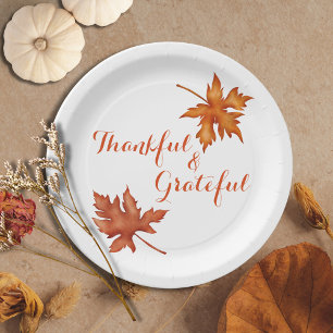 Fall Autumn Foliage Friendsgiving Thanksgiving Paper Plate