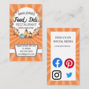 fall autumn food fruit deli market fold craft business card