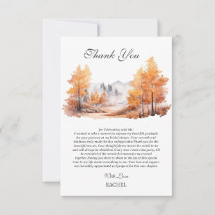 Fall Autumn Forest Scene Bridal Shower Thank You Card