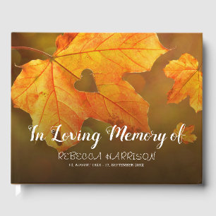 Fall   Autumn Funeral In Loving Memory Guest Book