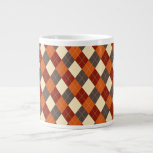 Fall/Autumn Gingham pattern Large Coffee Mug