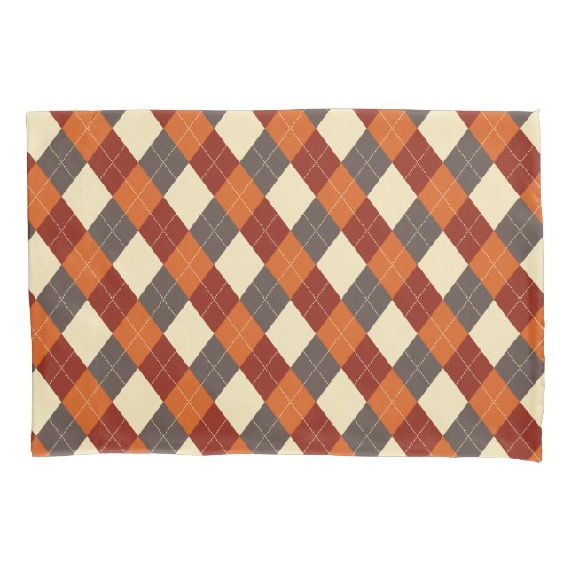 Fall/Autumn Gingham pattern  Pillowcase (Front)
