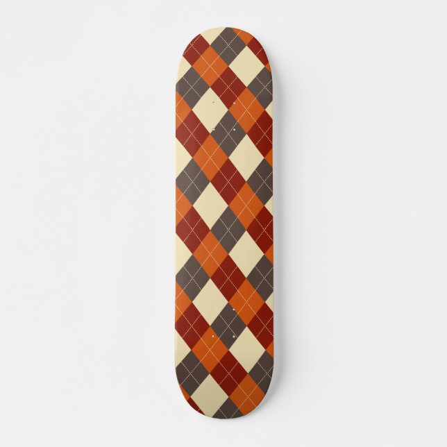 Fall/Autumn Gingham pattern  Skateboard (Front)