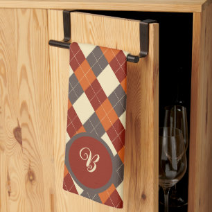 Fall/Autumn Gingham pattern Tea Towel