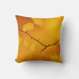 Fall/Autumn Ginkgo/Gingko Maidenhair Leaves Cushion
