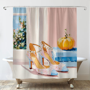 Fall Autumn Glam High Heels Fashion Shower Curtain