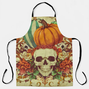 Fall/Autumn/Halloween/pumpkin/skeleton Apron