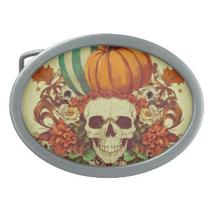 Fall/Autumn/Halloween/pumpkin/skeleton  Belt Buckle