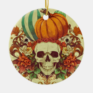 Fall/Autumn/Halloween/pumpkin/skeleton  Ceramic Tree Decoration