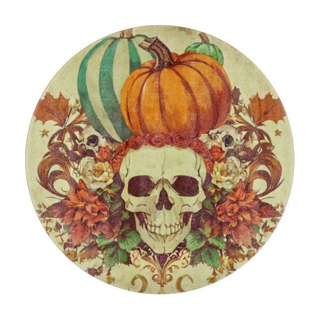 Fall/Autumn/Halloween/pumpkin/skeleton  Cutting Board (Front)