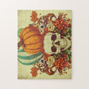 Fall/Autumn/Halloween/pumpkin/skeleton Jigsaw Puzzle