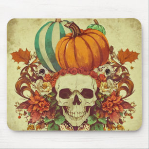 Fall/Autumn/Halloween/pumpkin/skeleton  Mouse Pad