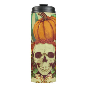 Fall/Autumn/Halloween/pumpkin/skeleton  Thermal Tumbler