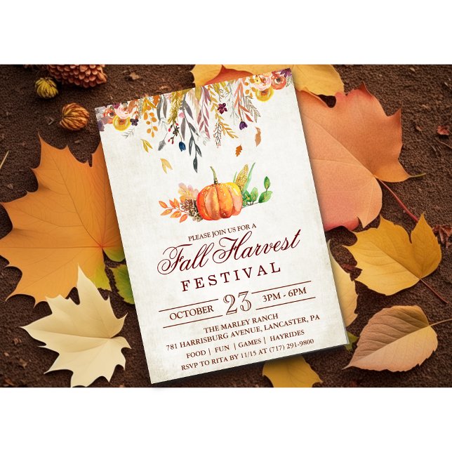 Fall Autumn Harvest Festival Party Invitation (Creator Uploaded)