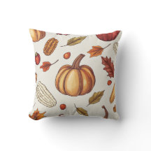 Fall Autumn Harvest Thanksgiving Throw Pillow