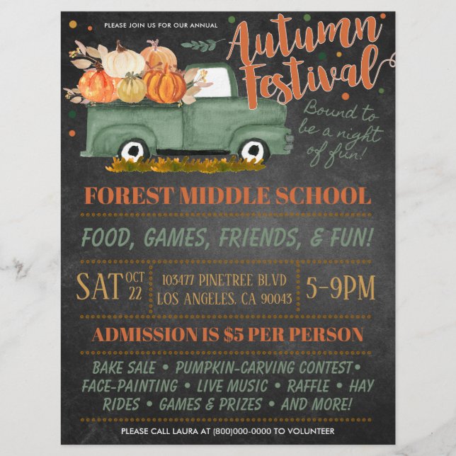 Fall Autumn Holiday Festival Boutique Flyer (Front)