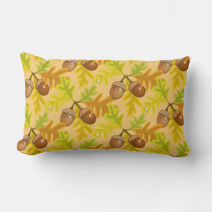 Fall Autumn Leaves Acorn Throw Pillow