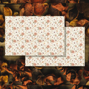 Fall Autumn Leaves BOHO Floral Peach Decoupage Tissue Paper