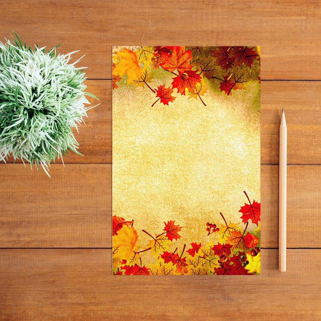 Fall Autumn Leaves Border on Old Paper Background (Creator Uploaded)