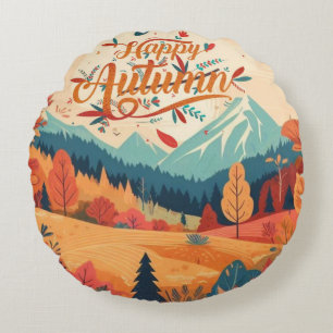 Fall/Autumn/leaves/colorful Round Cushion