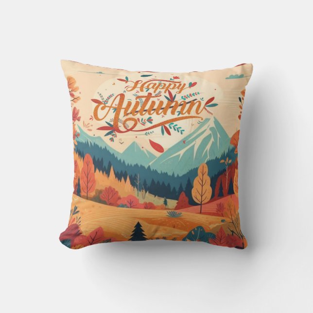 Fall/Autumn/leaves/colourful Cushion (Front)