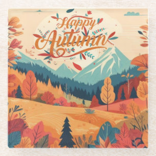 Fall/Autumn/leaves/colourful Glass Coaster