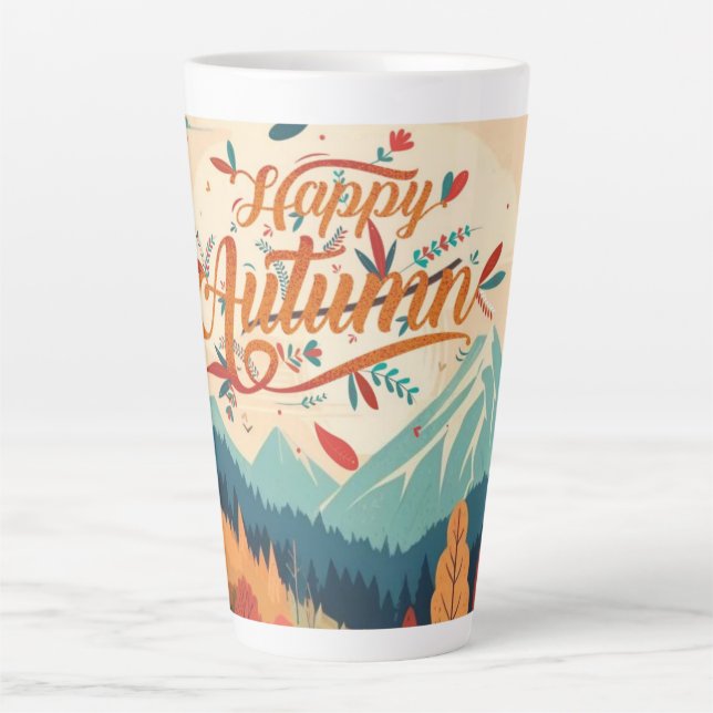 Fall/Autumn/leaves/colourful Latte Mug (Front)