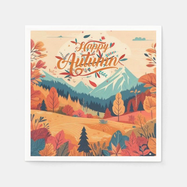 Fall/Autumn/leaves/colourful Napkin (Front)