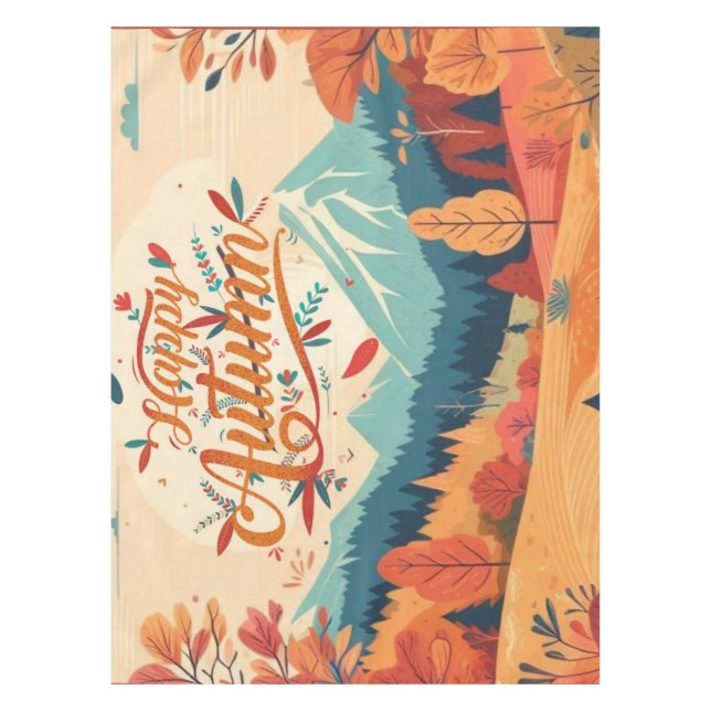 Fall/Autumn/leaves/colourful Tablecloth (Front)