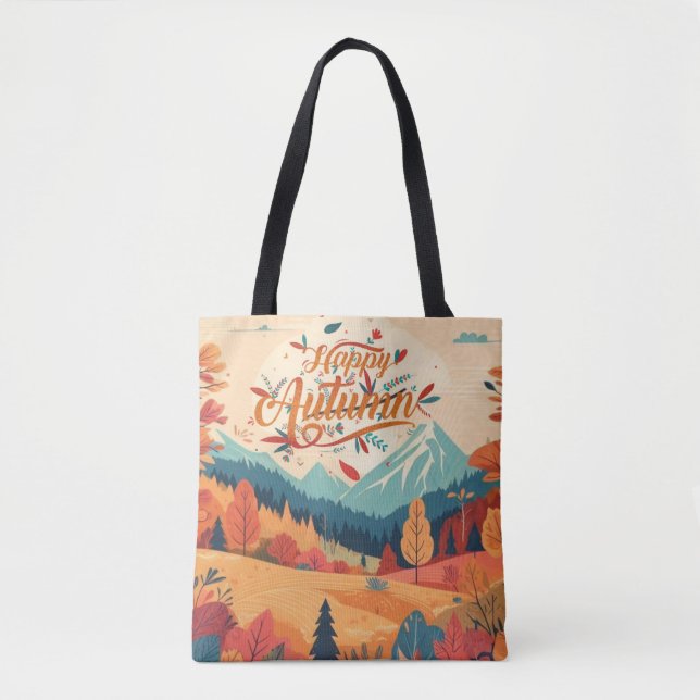Fall/Autumn/leaves/colourful Tote Bag (Front)