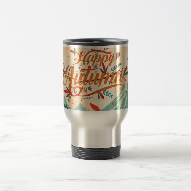 Fall/Autumn/leaves/colourful Travel Mug (Center)