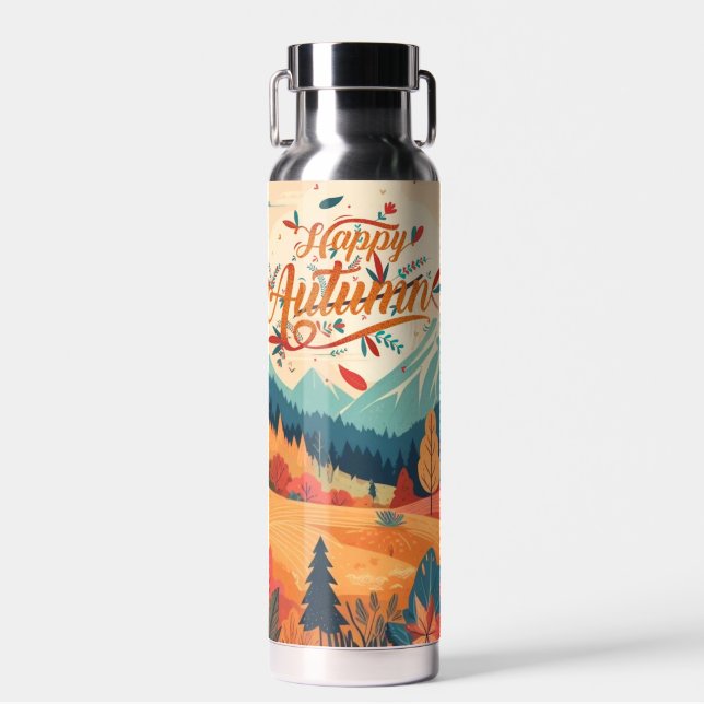 Fall/Autumn/leaves/colourful Water Bottle (Front)