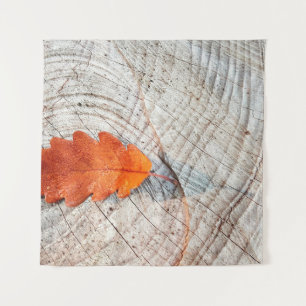 Fall autumn leaves oak leaf wood tapestry