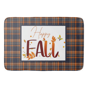 Fall/Autumn/Leaves/Plaid Bath Mat