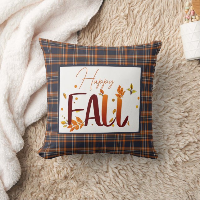 Fall/autumn/leaves/plaid Cushion (Blanket)