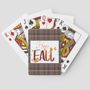 Fall/autumn/leaves/plaid Playing Cards