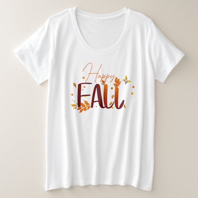Fall/Autumn/Leaves  Plus Size T-Shirt (Design Front)