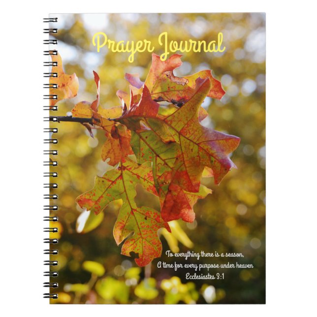 Fall Autumn Leaves Prayer Journal Notebook (Front)