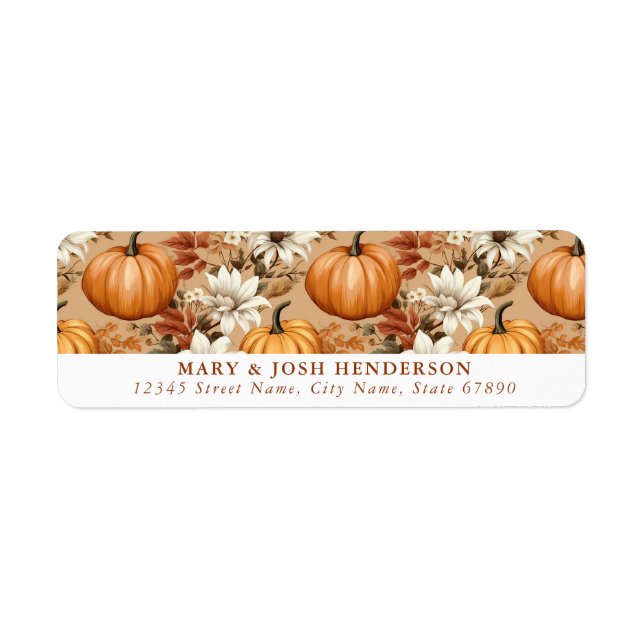 Fall Autumn Leaves Return Address Labels (Front)