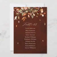 Fall Autumn Leaves Rustic Country Boho  Chart card