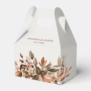 Fall Autumn Leaves Rustic Country Boho Wedding Favour Box