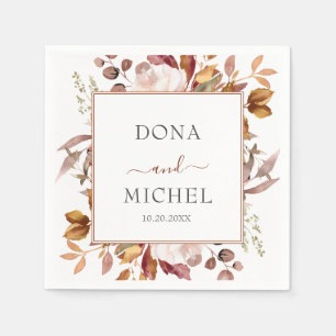 Fall Autumn Leaves Rustic Country Boho Wedding Napkin