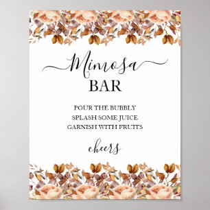 Fall Autumn Leaves Rustic Country Boho Wedding Poster