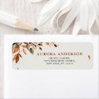 Fall Autumn Leaves Rustic  Wedding Return Address