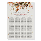 Fall Autumn Leaves Rustic Wedding Seating chart