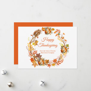 Fall Autumn Leaves Thanksgiving Holiday Card