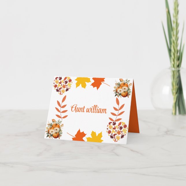 Fall Autumn Leaves Thanksgiving Invitation (Back)